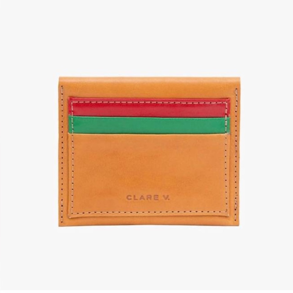 NEW CLARE V. porte carte case in natural - NWT